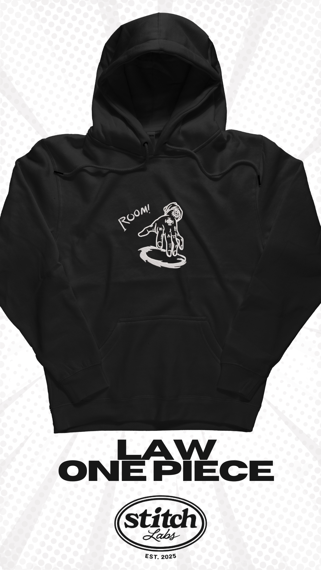 Law Room One Piece Embroidery Hoodie