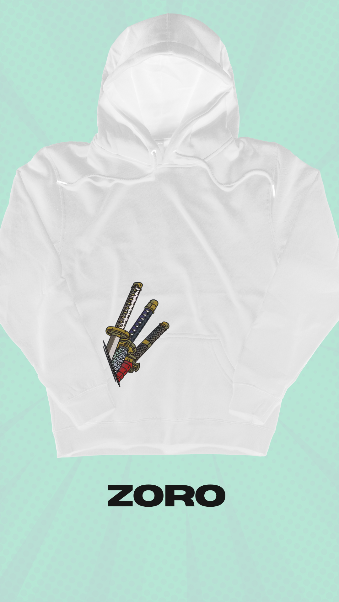 Zoro Swords Embroidery Hoodie