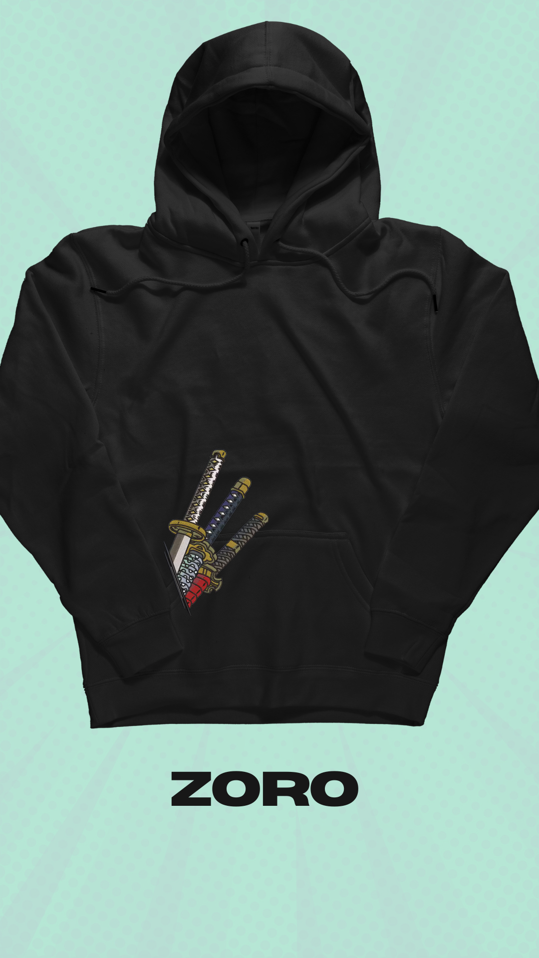 Zoro Swords Embroidery Hoodie